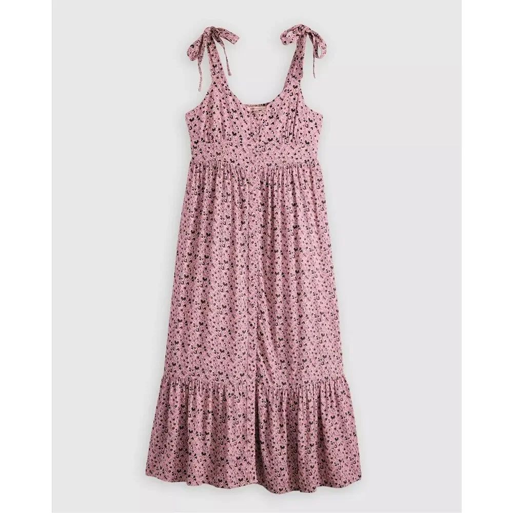 Levi's Katherine Button Down Maxi Dress Pink Medium